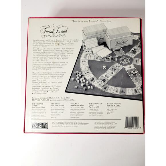 Trivial Pursuit The 1960s Master Game Parker Brothers 1990 - Picture 2 of 4